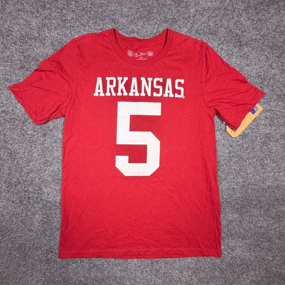 The Victory Arkansas Razorbacks Raheim Sanders 5 Youth XL T-Shirt Red TV1001B